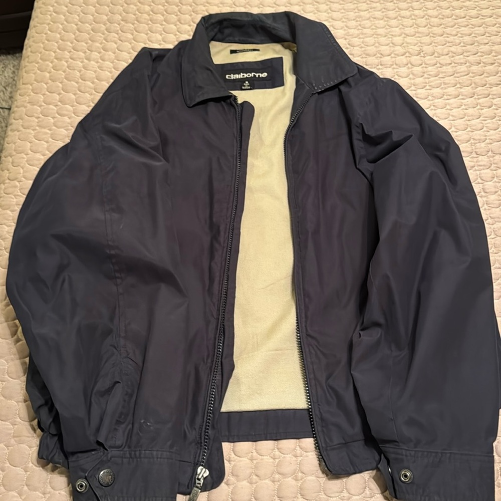 Men’s Claiborne light spring or fall jacket. Dark blue.